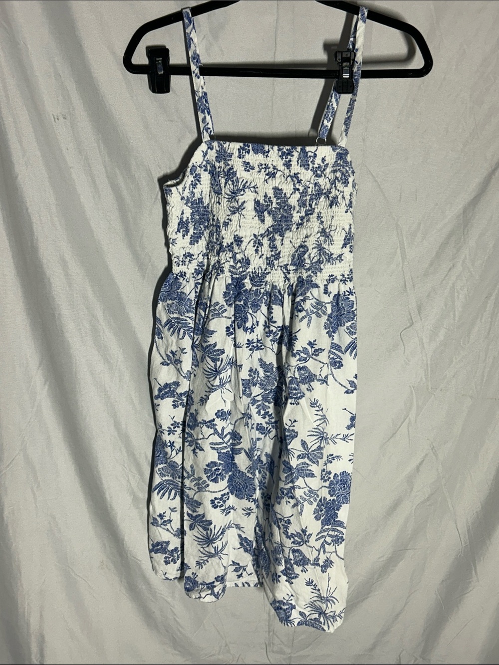 Universal Thread White and Blue Floral Smocked Sundress